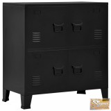 VID fekete acél ipari tárolószekrény 75 x 40 x 80 cm