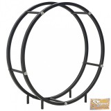 VID fekete acél tűzifatároló 70 x 20 x 70 cm