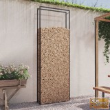 VID fekete acél tűzifatároló állvány 110x28x312 cm