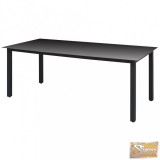 VID fekete alumínium és üveg kerti asztal 190 x 90 x 74 cm