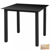 VID fekete alumínium és üveg kerti asztal 80 x 80 x 74 cm