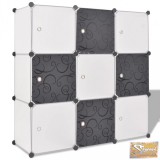 VID fekete és fehér kocka alakú tároló 9 tárolórekesszel