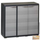 VID fekete és szürke kerti tárolószekrény 2 polccal