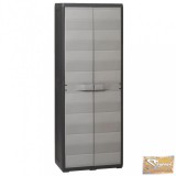 VID fekete és szürke kerti tárolószekrény 3 polccal