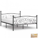 VID fekete fém ágykeret lécezett ágyráccsal 200 x 200 cm