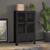 VID fekete fém ipari tárolószekrény 70 x 40 x 115 cm