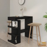 VID fekete forgácslap bárasztal tárolópolccal 100 x 50 x 101,5 cm