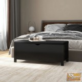 VID fekete forgácslap tárolódoboz párnával 105 x 40 x 45 cm