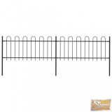 VID fekete hajlított tetejű acélkerítés 3,4 x 0,8 m