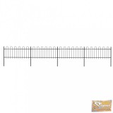 VID fekete hajlított tetejű acélkerítés 6,8 x 0,8 m