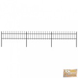 VID fekete lándzsahegyes tetejű kerti acélkerítés 5,1 x 0,6 m