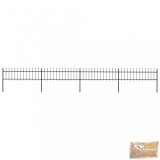 VID fekete lándzsahegyes tetejű kerti acélkerítés 6,8 x 0,6 m