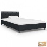 VID fekete műbőr ágykeret 100 x 200 cm