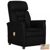 VID fekete műbőr dönthető masszázsfotel