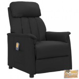 VID fekete műbőr dönthető masszázsfotel