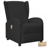 VID fekete műbőr magas háttámlájú dönthető masszázsfotel