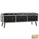 VID fekete műbőr tárolópad 110 cm