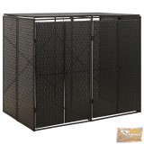 VID fekete polyrattan dupla kerekeskuka tárolófészer 140x80x117 cm