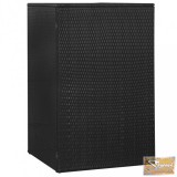 VID fekete polyrattan gurítható kukatároló 1 db kukához 76x78x120cm