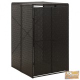 VID fekete polyrattan kerekes kukatároló fészer 70 x 80 x 117 cm