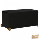 VID fekete polyrattan kerti tárolóláda 130 x 65 x 115 cm
