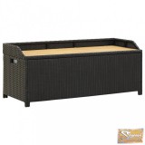 VID fekete polyrattan kerti tárolópad 120 cm