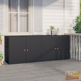VID fekete polyrattan kerti tárolószekrény 198 x 55,5 x 80 cm