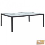 VID fekete polyrattan kültéri étkezőasztal 200 x 150 x 74 cm