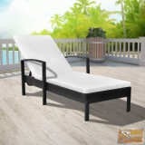 VID fekete polyrattan napozóágy párnával