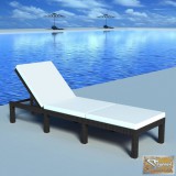 VID fekete polyrattan napozóágy párnával