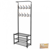 VID fekete ruhaállvány cipőtárolóval 68x32x182,5 cm