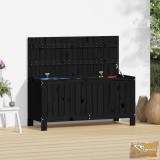 VID fekete tömör fenyőfa kerti tárolóláda 108x42,5x54 cm