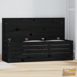 VID fekete tömör fenyőfa tárolóláda 109 x 36,5 x 33 cm