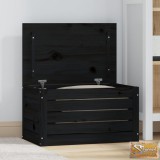 VID fekete tömör fenyőfa tárolóláda 59,5 x 36,5 x 33 cm