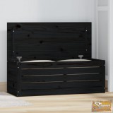 VID fekete tömör fenyőfa tárolóláda 89 x 36,5 x 33 cm