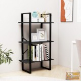 VID fekete tömör fenyőfa tárolópolc 60 x 30 x 105 cm