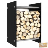 VID fekete üveg tűzifatároló 40 x 35 x 60 cm