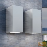 Vid fel/le világító négyzet alakú kültéri lámpa, 2 db