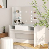 VID fényes fehér led-es mdf sminkasztal 100 x 40 x 135 cm