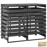 VID festett tömör fenyőfa dupla kerekeskuka-tároló 140x75x121 cm