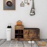 VID füstölt tölgy színű forgácslap cipőtároló pad 94,5 x 31 x 57 cm