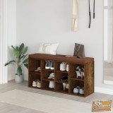 VID füstös tölgyszínű szerelt fa cipőtároló pad 103x30x48 cm