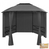 VID hatszögű kerti pavilon függönnyel 360 x 265 cm