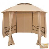 VID hatszögű kerti pavilon függönyökkel 360 x 265 cm