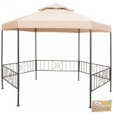 VID hexagonális bézs kerti pavilon 323 x 265 cm