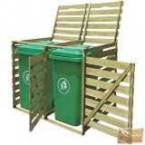 VID impregnált fa dupla kukatároló gurítható szemetes kukákhoz 240l