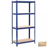 VID kék acél és mdf tárolópolc 80 x 40 x 160 cm