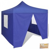 VID kék összecsukható pavilon 4 fallal 3 x 3 m
