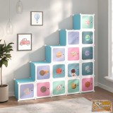 VID kék polipropilén tárolókocka gyerekeknek 15 kockával