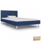 VID kék szövetkárpitozású ágykeret 90 x 200 cm